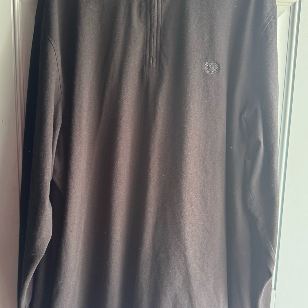 Chaps Black and Red Quarter-Zip Pullover 3XLT